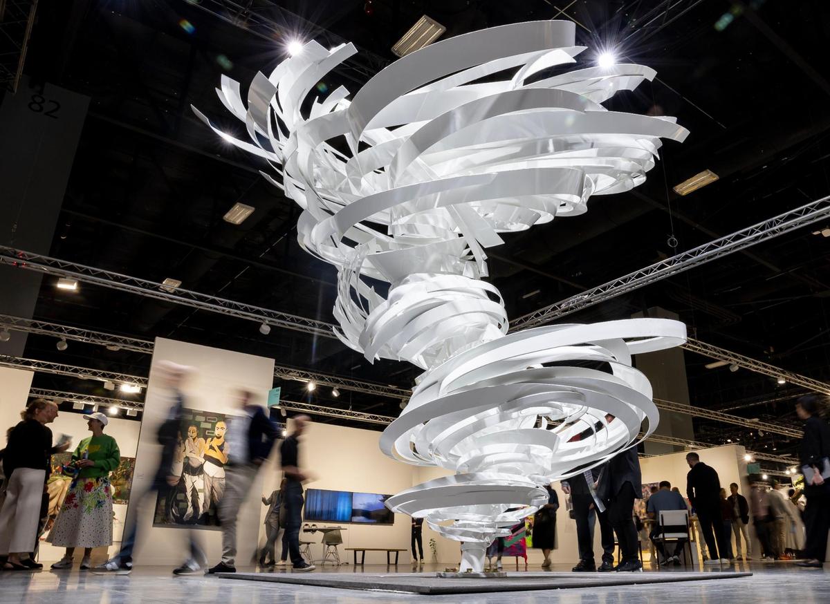 ‘Goya’ by Alice Aycock is on display during Art Basel at the Miami Beach Convention Center on Wednesday, Dec. 4, 2024, in Miami Beach, Fla.
