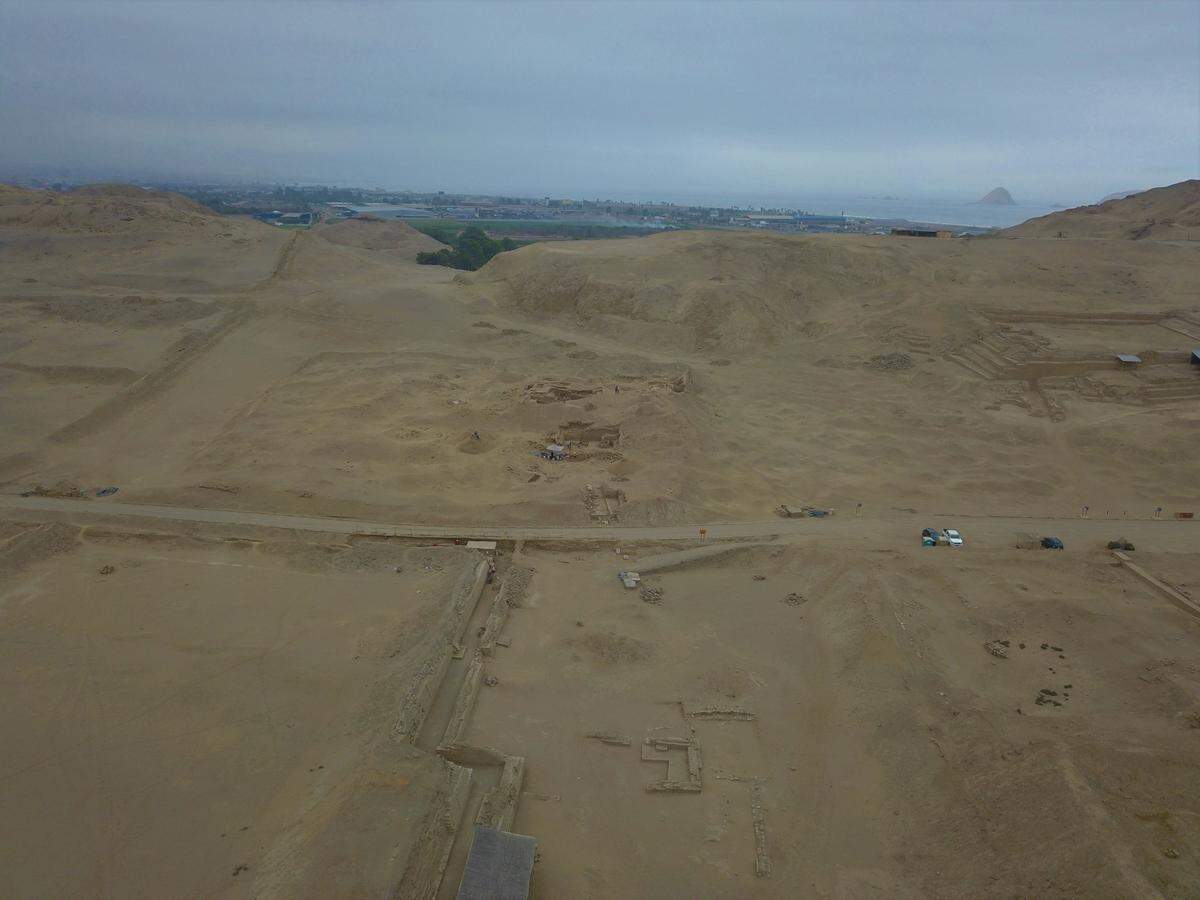 The excavations took place at Pachacámac in Peru.