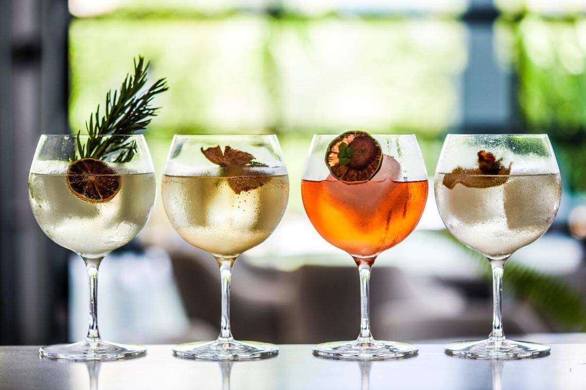 At the gin and tonic bar, you choose your own infused gin and tonic.