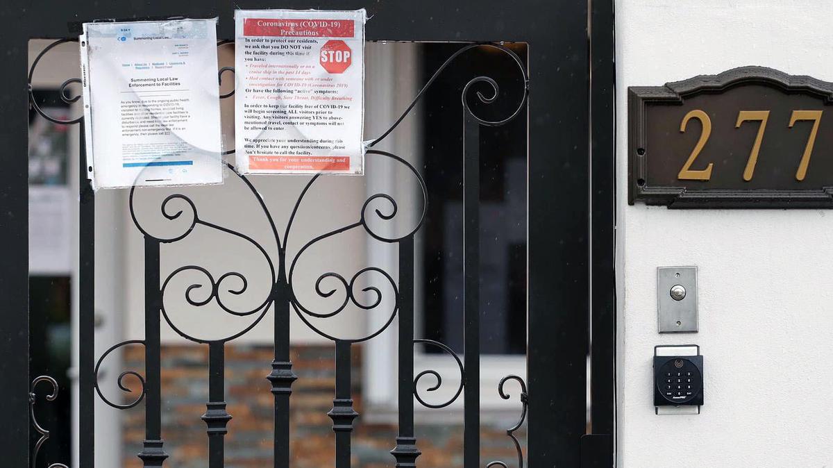 A sign on the front gate of Salmos 23 Elder Care ALF located at 277 E 4th Street in Hialeah on Sunday, May 24, 2020.