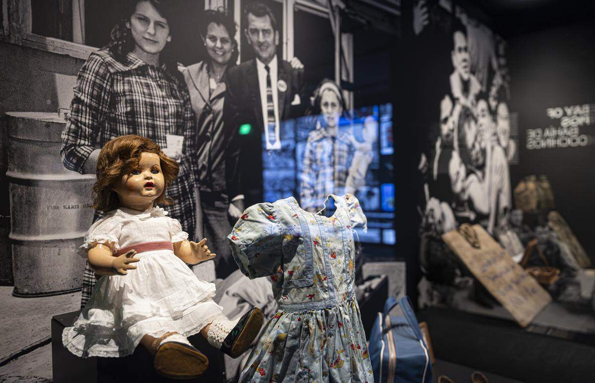 A Mariquita Pérez doll is on display in the “El Refugio In Context” exhibit at Miami Dade College’s Freedom Tower. The exhibit displays many vintage items that were brought to Miami by Cuban exiles who passed through Freedom Tower in the ‘60s and ‘70s. 