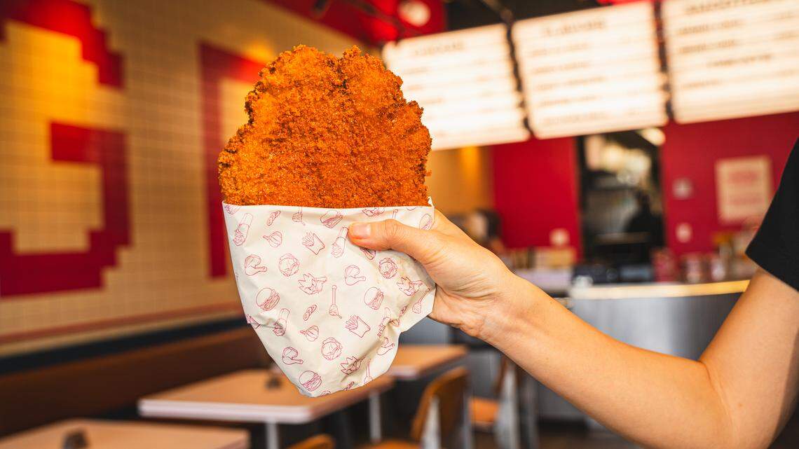 The Master Chicken Steak, a cutlet pounded thin, then fried, at Kung Fu Chicken.