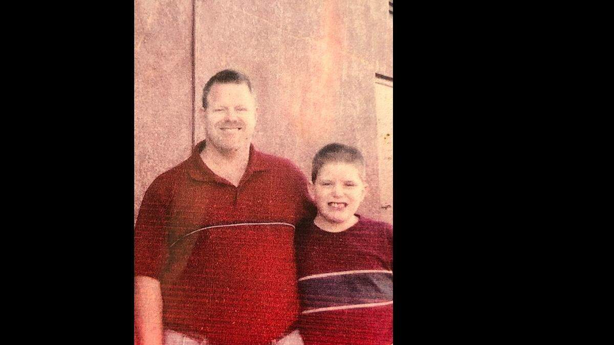 Jamie Lamson with son William, in the early 2000s.