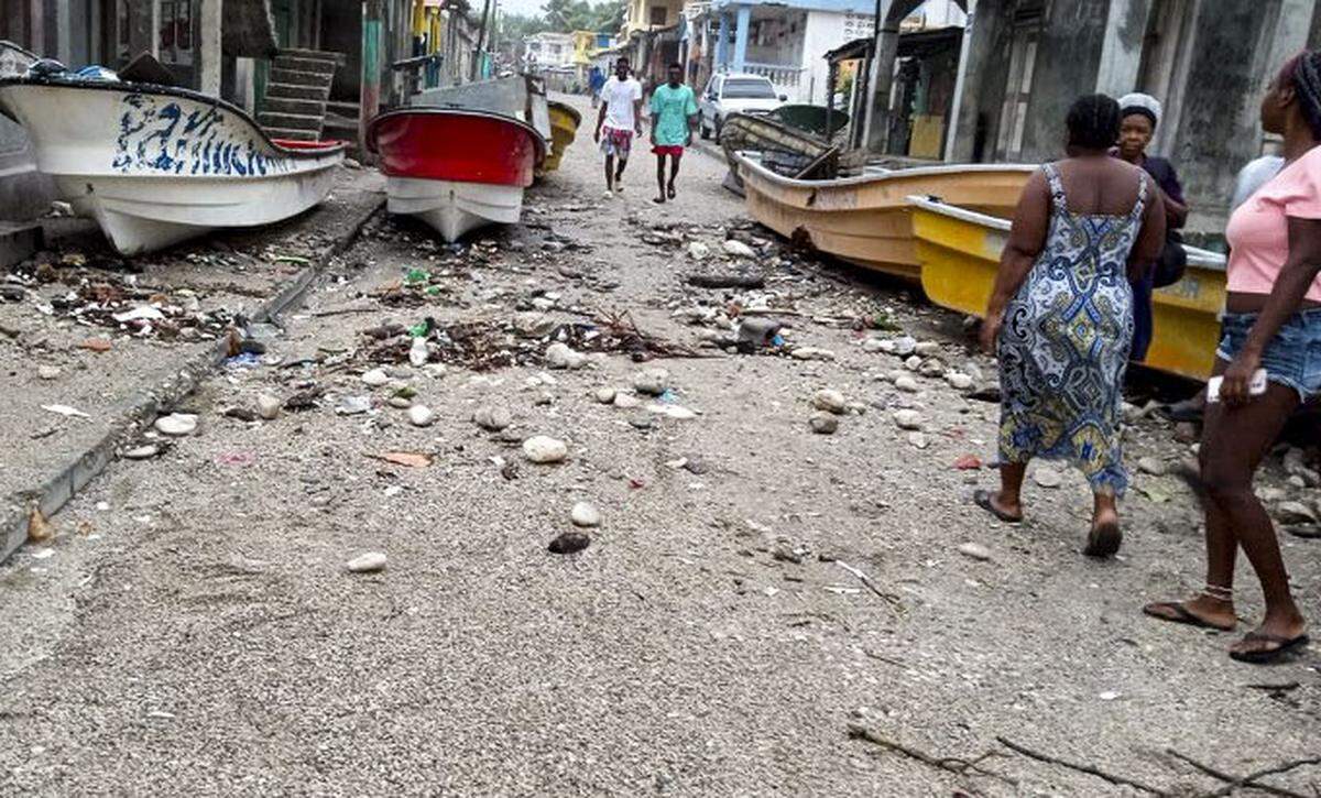 This photo is from Haiti’s Office of Civil Protection. It’s of coastal Bainet in southeast Haiti as Hurricane Beryl passed on Wednesday, July 3, 2024. The hurricane’s strong winds caused the tide to rise and brought seawater inland.