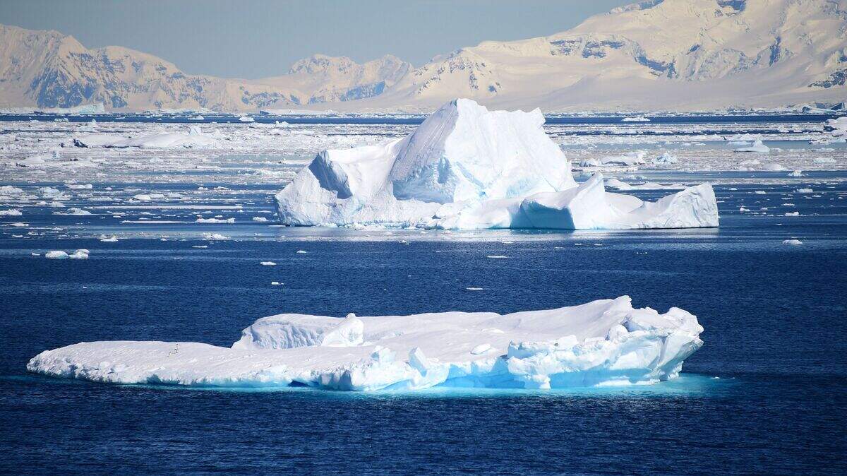 glacier ice in antarctica