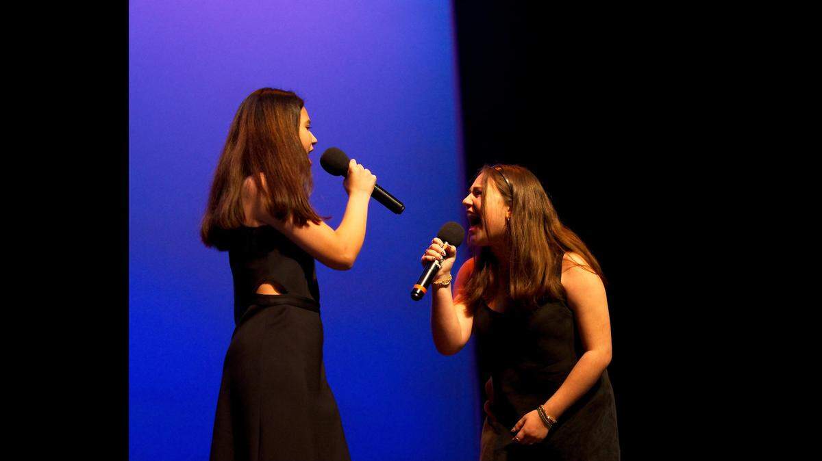 Group Vocal and Overall Grand Prize Winner: Nicole & Emma. Nicole Becker, 14, Miami Arts Studio 6-12 @ Zelda Glazer and Emma Van Assche, 13, International Studies Charter School