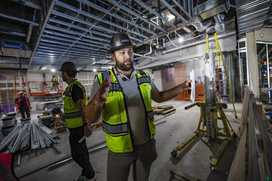 Graham Oxley, Vice President of Miami Freedom Park, leads a tour of the stadium construction site in Miami, Florida, on Thursday, November 20, 2025. The Miami Freedom Park stadium is due to open in Spring 2026 for the MLS season.
