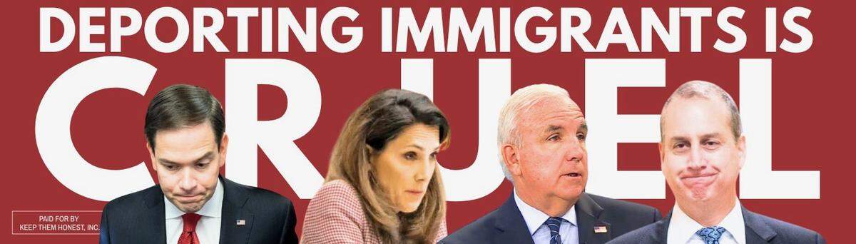 An ad by Keep Them Honest, a newly formed dark-money nonprofit, ties Secretary of State Marco Rubio and Miami’s Republican members of Congress to President Donald Trump’s mass-deportation campaign.