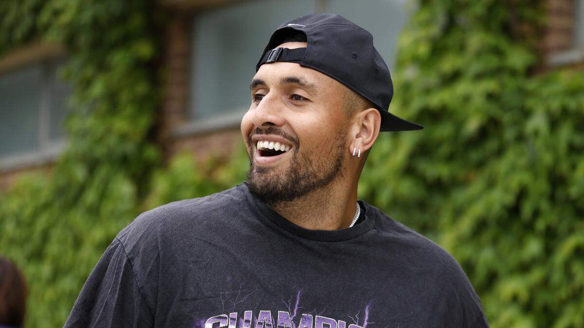 Nick Kyrgios at the All England Lawn Tennis and Croquet Club in Wimbledon, ahead of the championships on Friday, June 30, 2023.