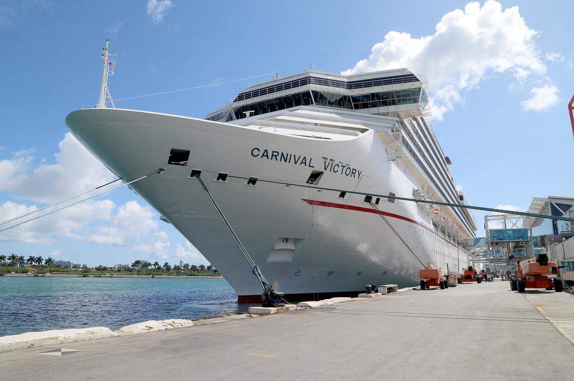 Carnival Cruise Line ship Carnival Victory, docked at Terminal D in PortMiami on Friday, October 11, 2019, is testing a bio-digester, a machine the company is using to make sure no plastic is dumped overboard with food waste.