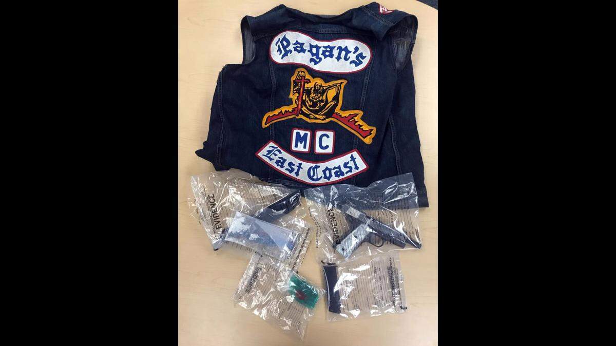 The Monroe County Sheriff’s Office said it found weapons and cocaine on a member of the Pagan’s Motorcycle Club arrested Feb. 3, 2022.