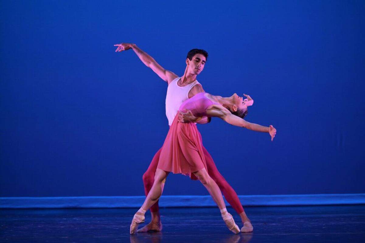 Emily Bromberg and Eric Paz in Dimensions Dance Theatre of Miami’s “In Bloom,” choreography by Yanis Eric Pikieris.