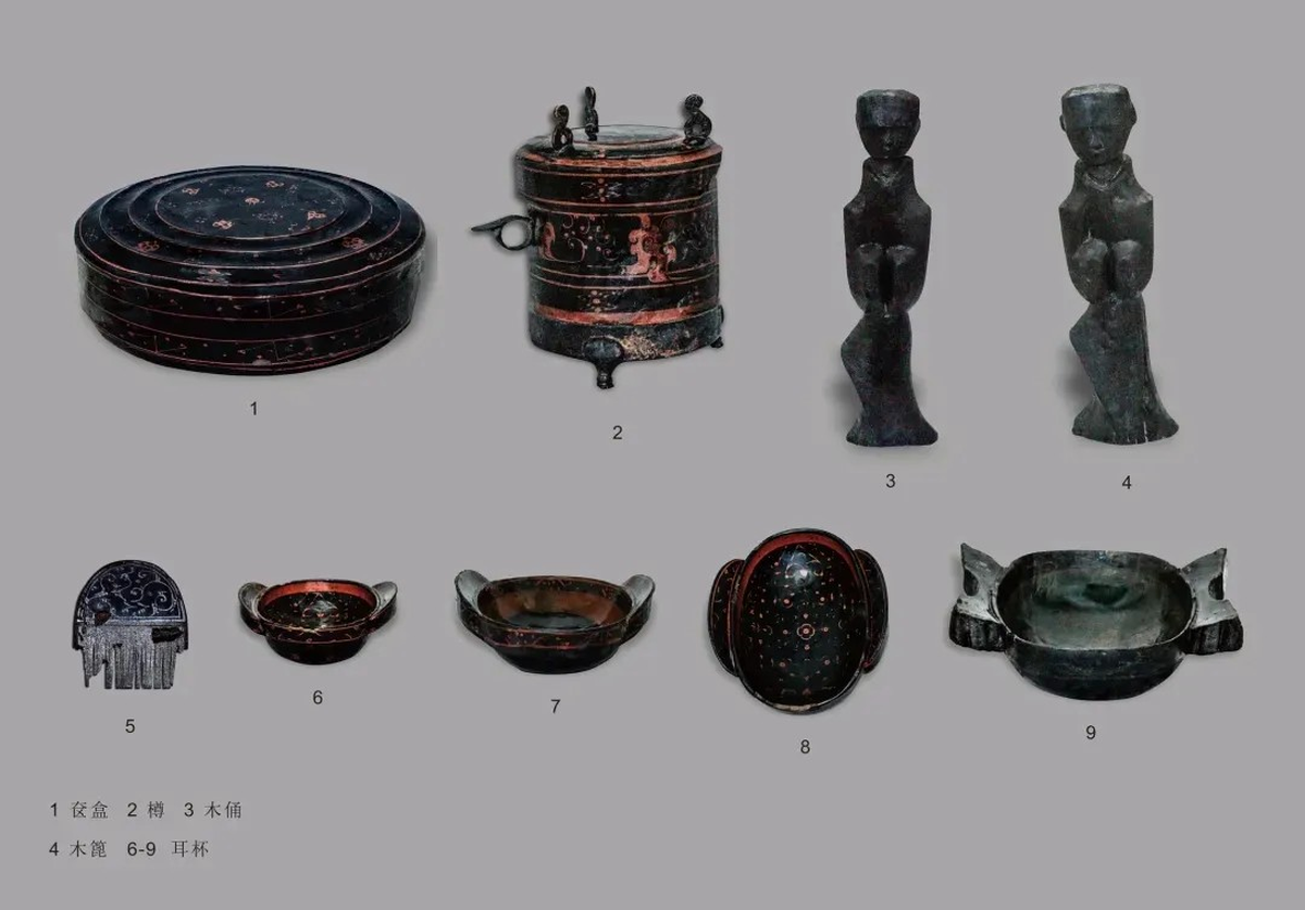Items from figurines to lacquered wood were found inside the ancient tombs.