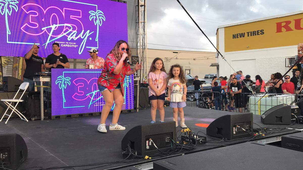 Power 96 Morning Show host Lucy Lopez hosts the annual 305 Day Block Party in the LEAH Arts District.