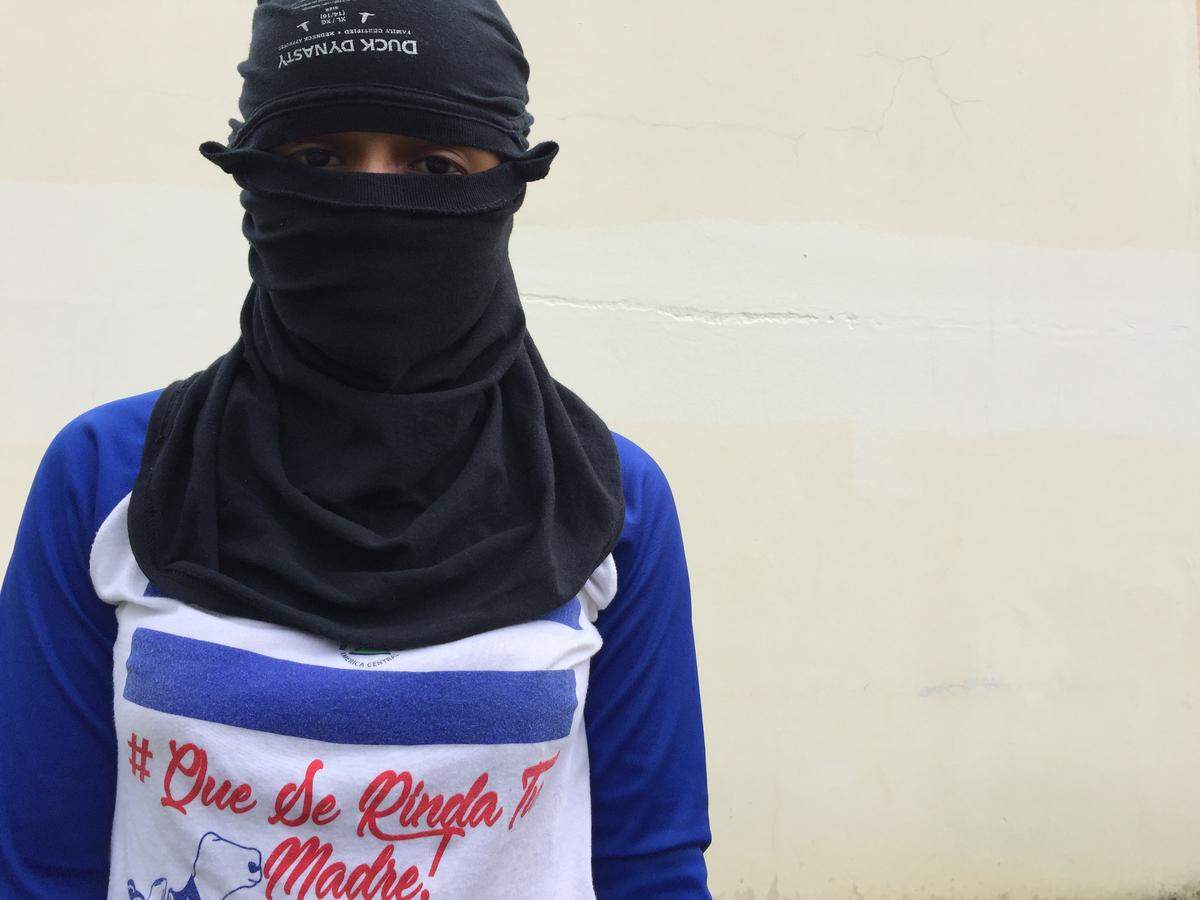 Joselyn Urbina, 18, a chemistry student at the National Autonomous University of Nicaragua, is among the protesters who have taken over the university campus as they call for the resignation of President Daniel Ortega.