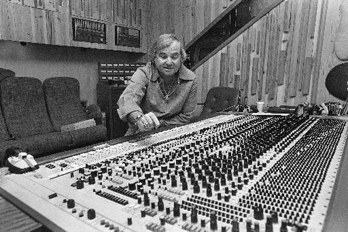 Mack Emerman, who founded Criteria Recording Studio in North Miami-Dade in 1958, is credited with many technical innovations in rock and pop music recording. In this 1979 photo, he adjusts a mixing console at Criteria. In 1979, an album recorded inside Criteria, the Bee Gees’ ”Spirits Having Flown” spent six weeks at No. 1 on Billboard’s album chart that spring. The LP also sent its three singles to No. 1 on the Hot 100, and the “Bee Gees Greatest” compilation released for the Christmas buying season in 1979 also hit No. 1. Nearly all of the material on that “Bee Gees Greatest” double-album set was cut at Criteria.