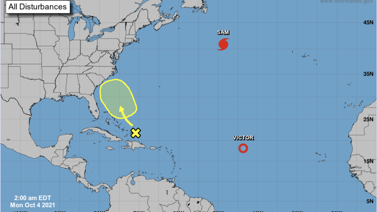Forecasters are watching a disturbance near the Bahamas.