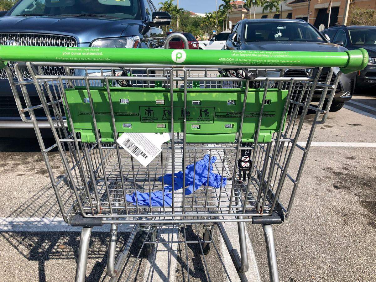 In a cart at Publix, where employees are risking their lives so you can buy Cheerios.