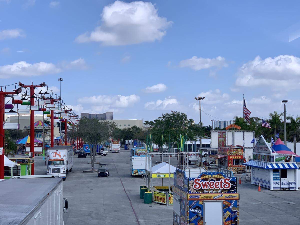 Workers are beginning to set up booths and rides for Miami-Dade County’s Youth Fair. The fair opens March 12 and will run through April 5.