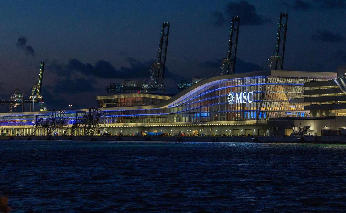 View of the new MSC Cruises’ Terminal AA, at PortMiami, officially inaugurated on Saturday April,05, which is the world’s largest cruise terminal, capable of accommodating three ships simultaneously and processing up to 36,000 guests daily, on Sunday April 06, 2025.