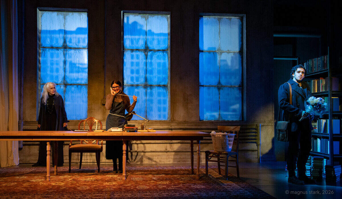Sara Morsey, Claudia Tomas, and Gabriell Salgado in Nilo Cruz’s “Sotto Voce” at GableStage through Feb. 15.