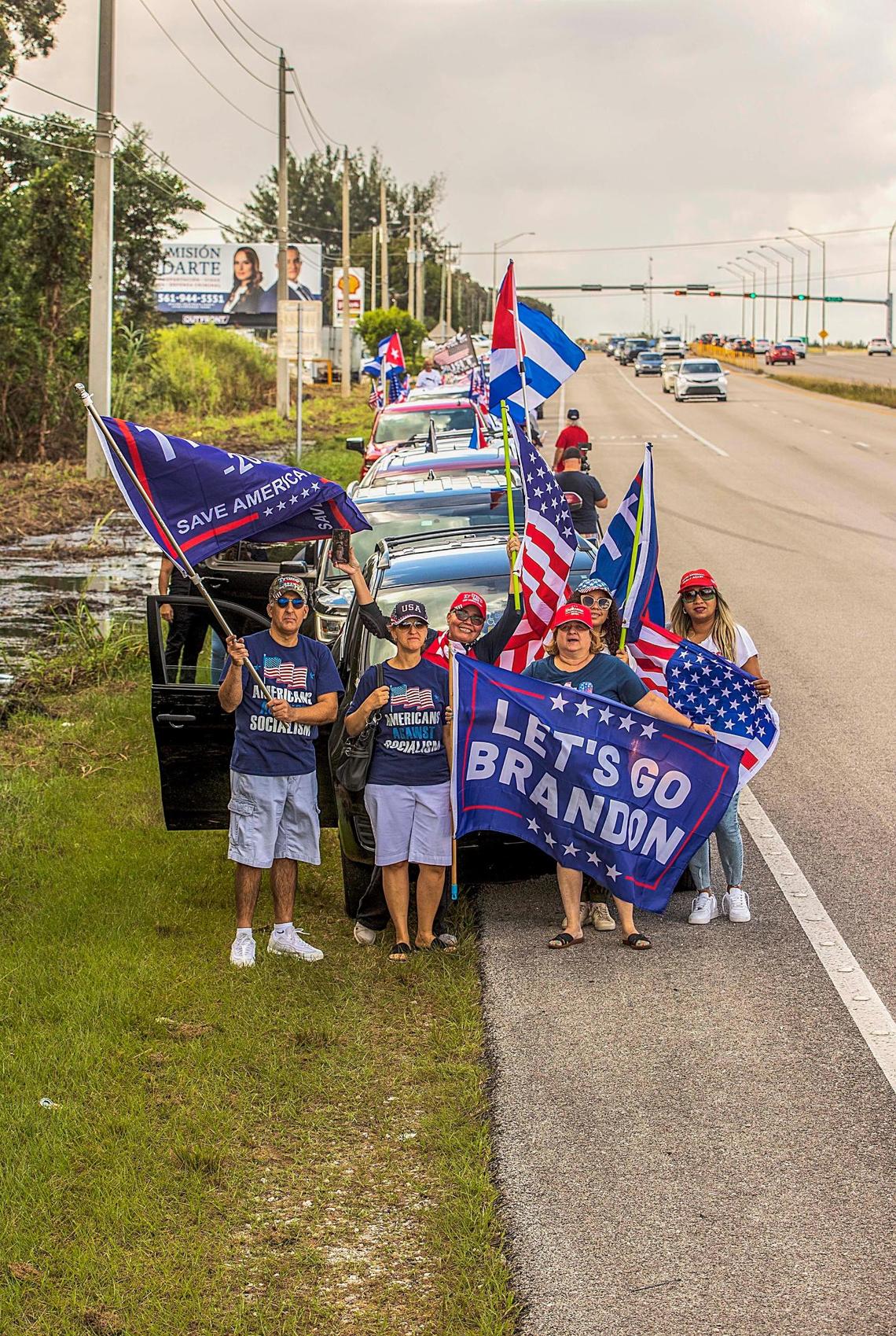 Hundreds of South Florida residents joined influencer Alex Otaola on a caravan along the streets of Miami from Krome Avenue to Coconut Grove, named ”Salvemos America,” or Let’s save America, in support of all Republican candidates on Saturday, Nov. 5, 2022.