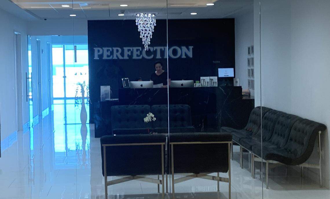 The entrance of Perfection Plastic Surgery & Med Spa, 16690 Collins Ave., Suite 702.