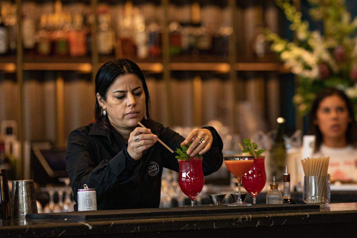 Cocktails are prepared at Shoma Bazaar in Doral, Fla. Thursday, Sept. 15, 2022.