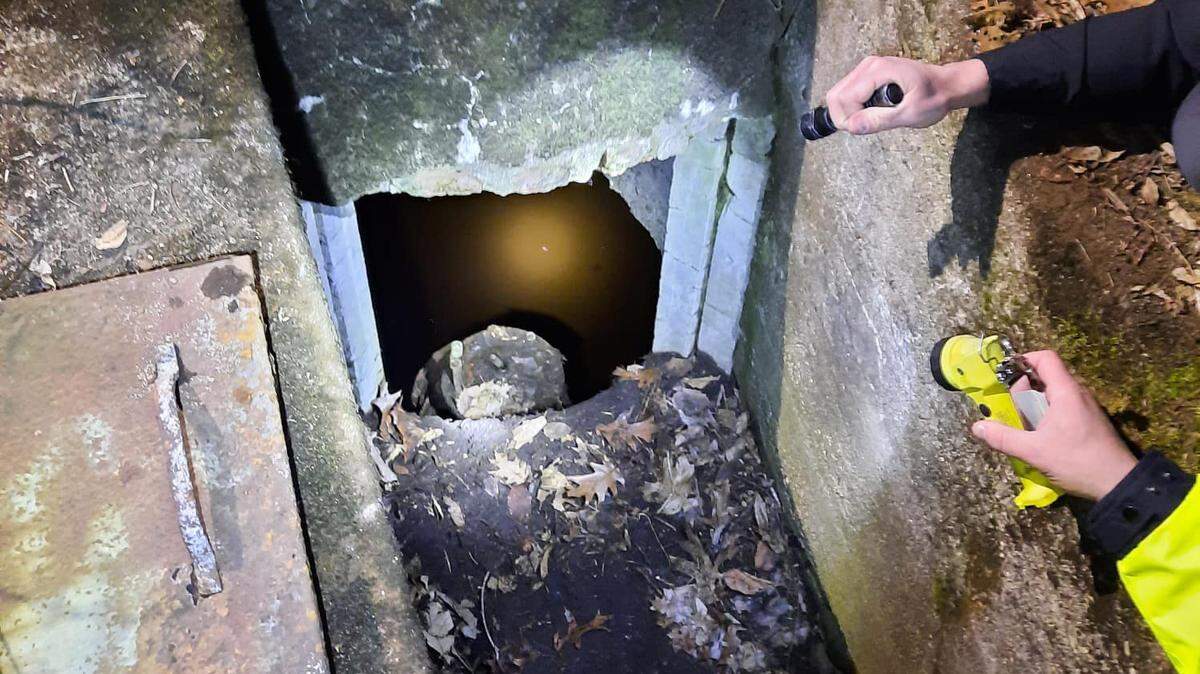Rescuers saved a 32-year-old hiker who plunged 30 feet into an underground water tank near Monson, Massachusetts, police reported.