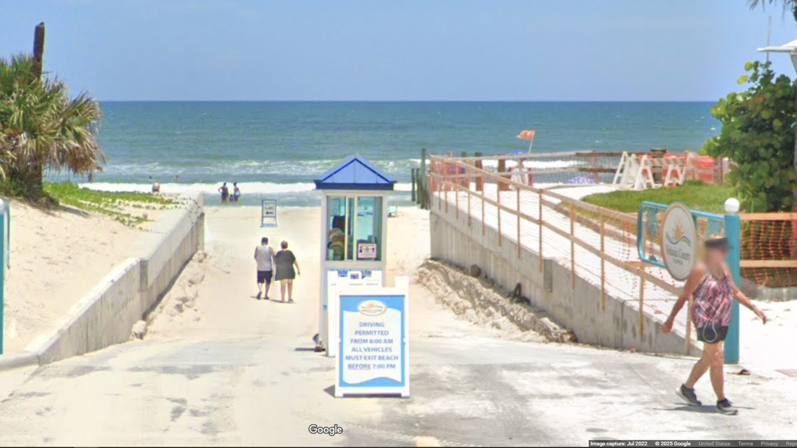 The man was visiting New Smyrna Beach, Florida, from Colorado when he was hit by lightning while standing in ankle-deep water, officials say.