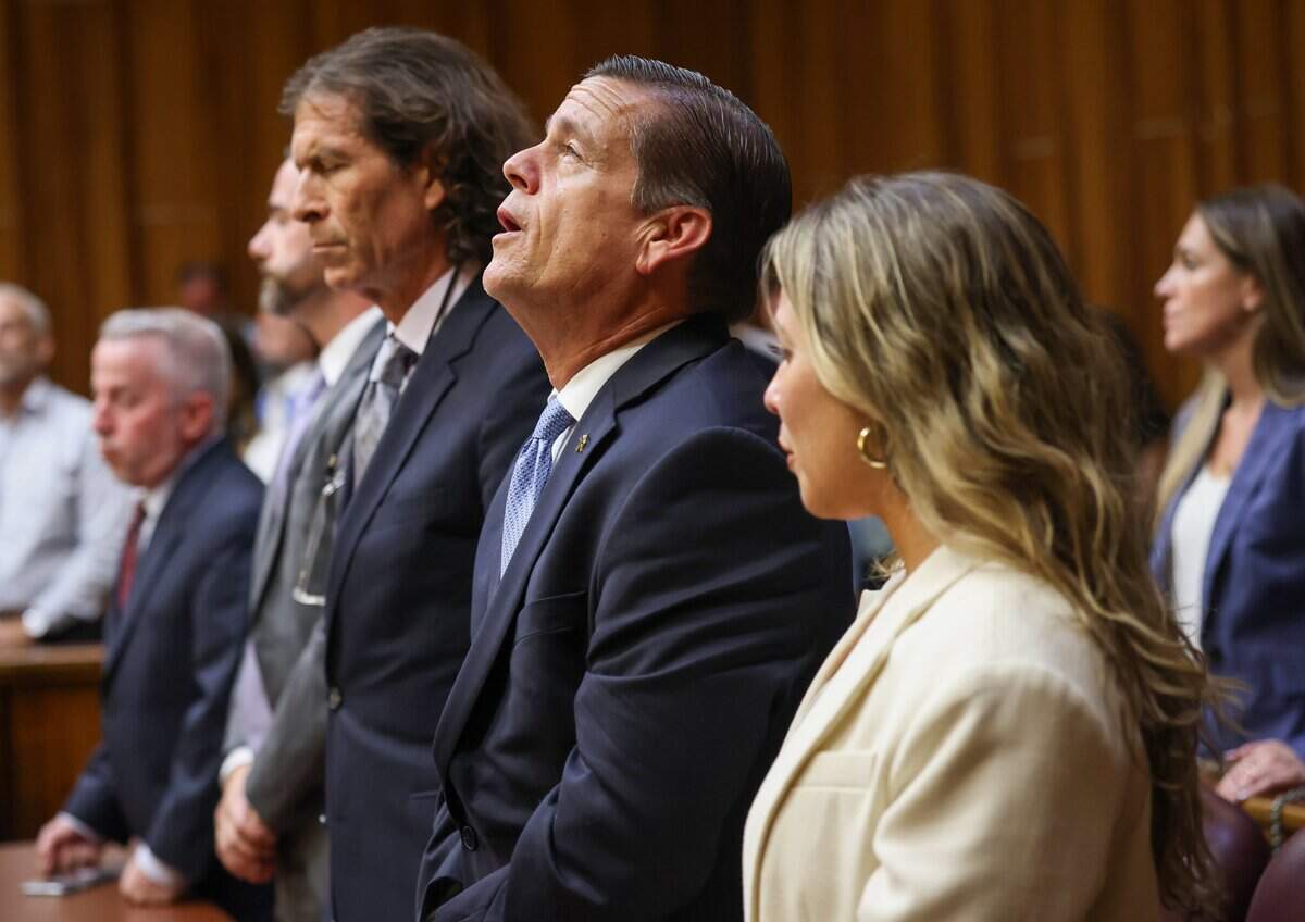 George Pino reacts after the jury's verdict is read in court on Monday, June 22, 2026. Pino was facing manslaughter and vessel homicide charges.