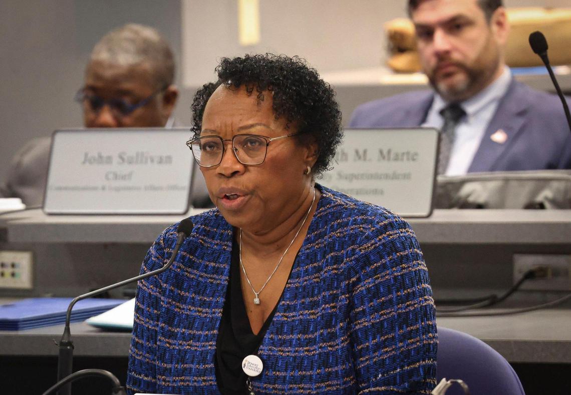 Earlean Smiley, interim superintendent of Broward County public schools, said students could choose how to recognize the board’s endorsement of a National Day of Prayer in the schools on Thursday, May 4, 2023.