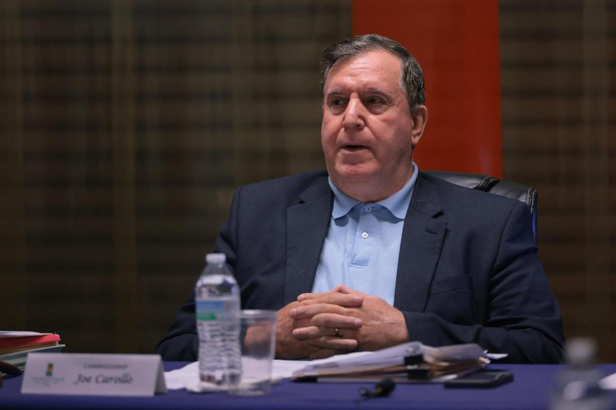 Miami City Commissioner Joe Carollo speaks during a special meeting of the Bayfront Park Management Trust in downtown Miami on Friday, Dec. 20, 2024.