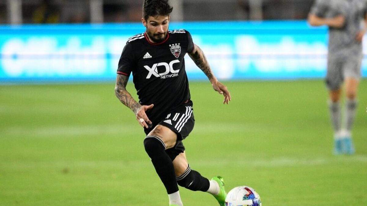 D.C. United forward Taxi Fountas denied an Inter Miami accusation that he used a racial slur against Miami defender Damion Lowe during Miami’s 3-2 win at Audi Field on Sept. 18, 2022.
