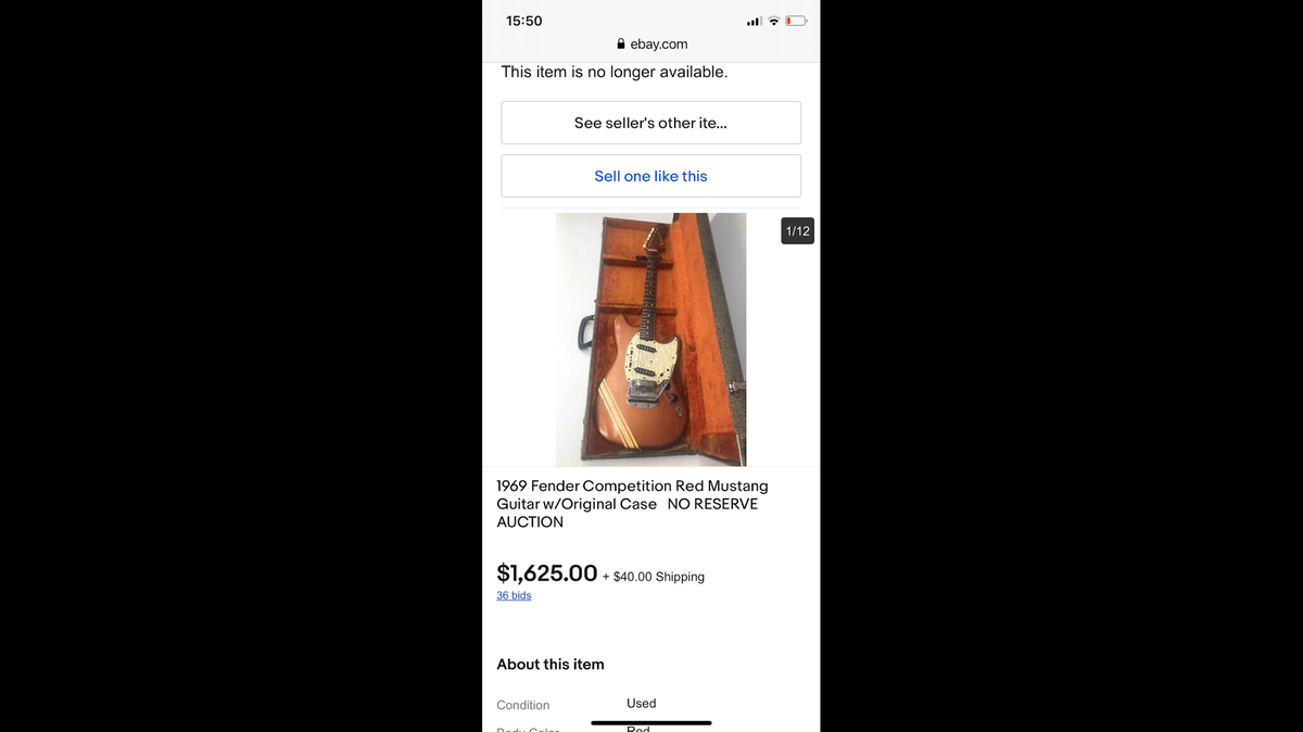 He paid a mover to relocate his belongings. So how did his guitar end up for sale on eBay?