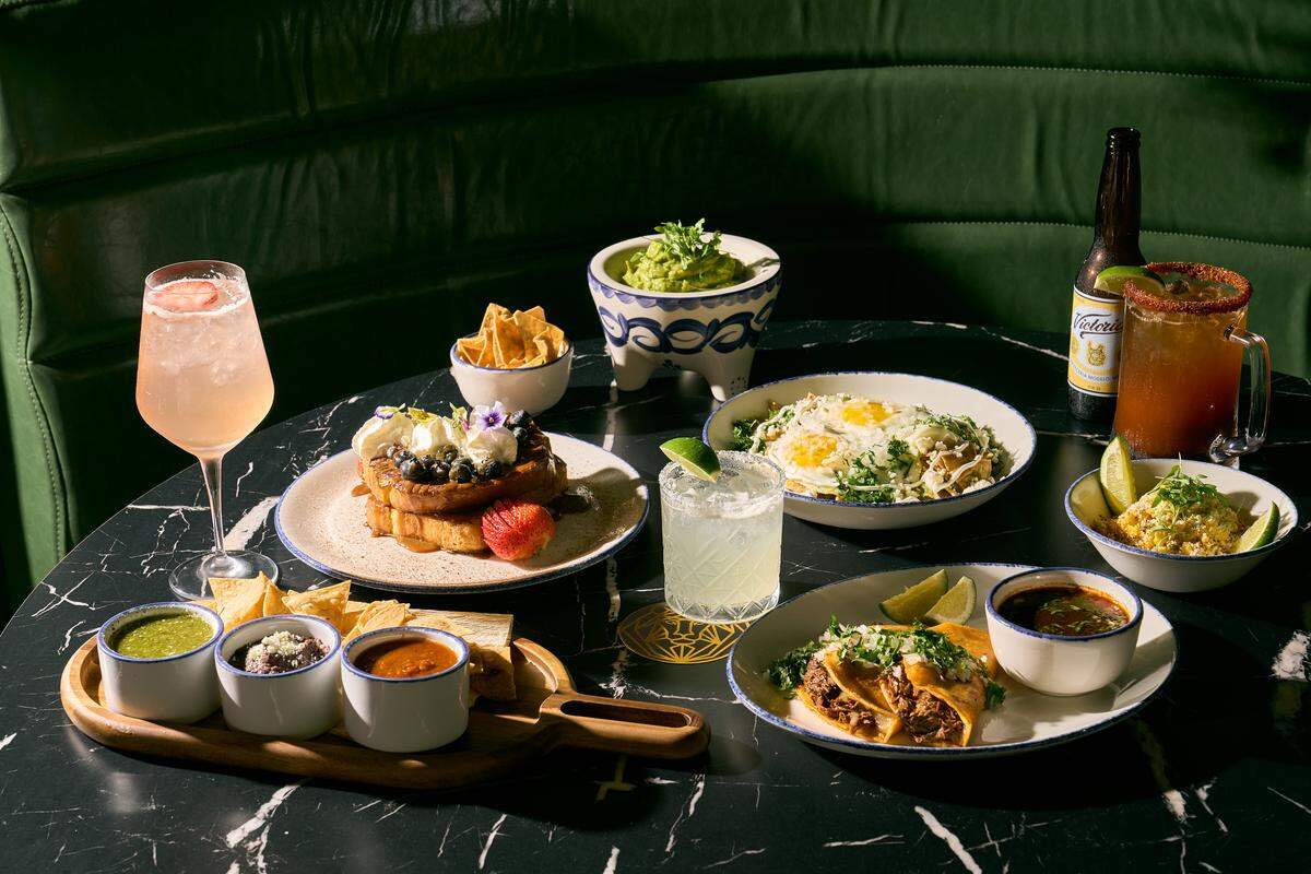 Some of the menu items and cocktails at Cantina Leon in Coral Gables.