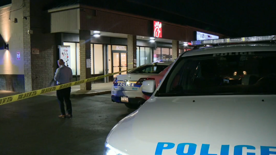 A Chick-fil-A worker in Philadelphia was shot in the leg by a delivery driver in a dispute over a milkshake, police say.