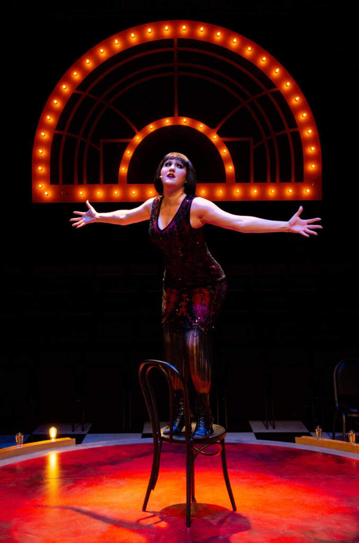 Lindsey Corey as cabaret singer Sally Bowles in Zoetic Stage’s “Cabaret.”