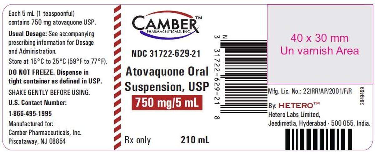 La etiqueta de Atovaquona Suspensión Oral retirada del mercado