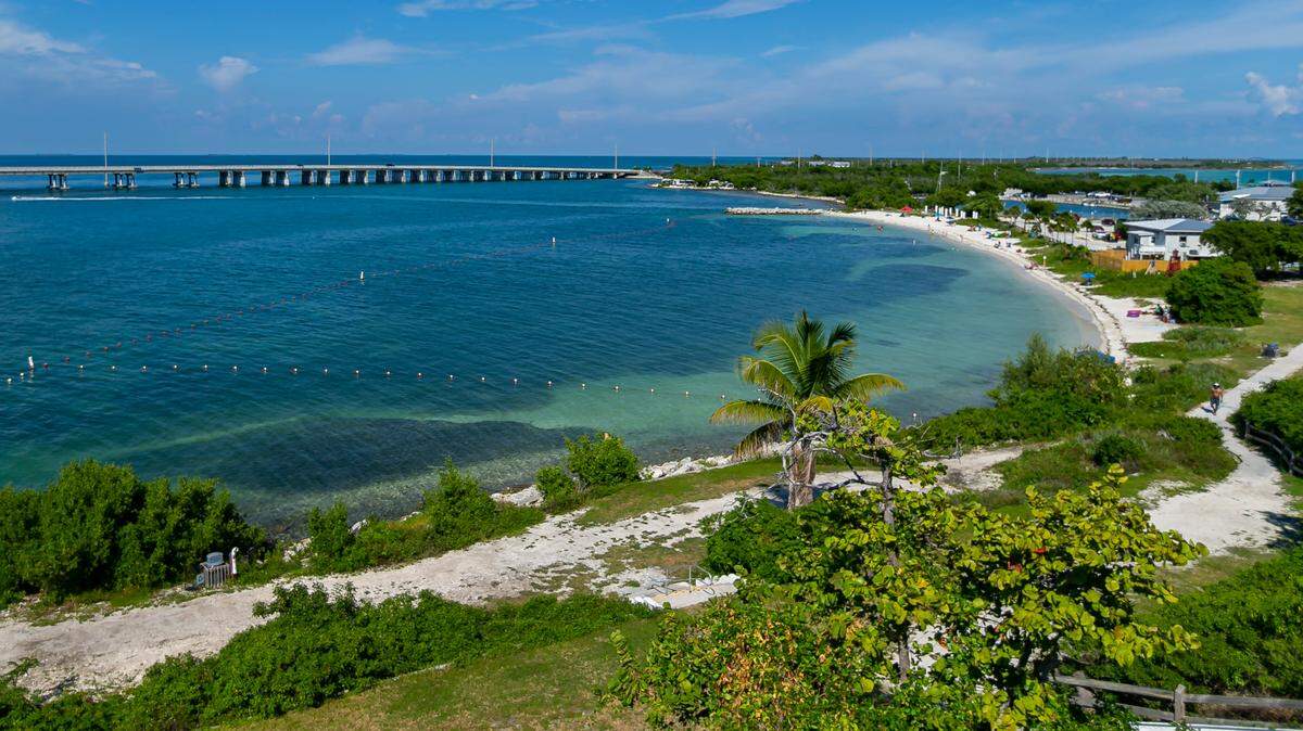A view of Bahia Honda State Park’s Calusa Beach near Big Pine Key on Oct. 11, 2021. The Overseas Highway can be seen in the background.