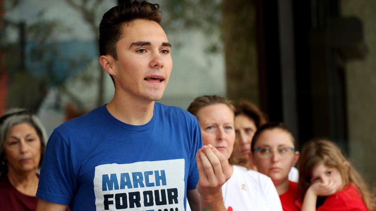 Parkland survivor David Hogg speaks during a news conference at the Broward County Government Center in Fort Lauderdale on Monday, Feb. 11, 2019.