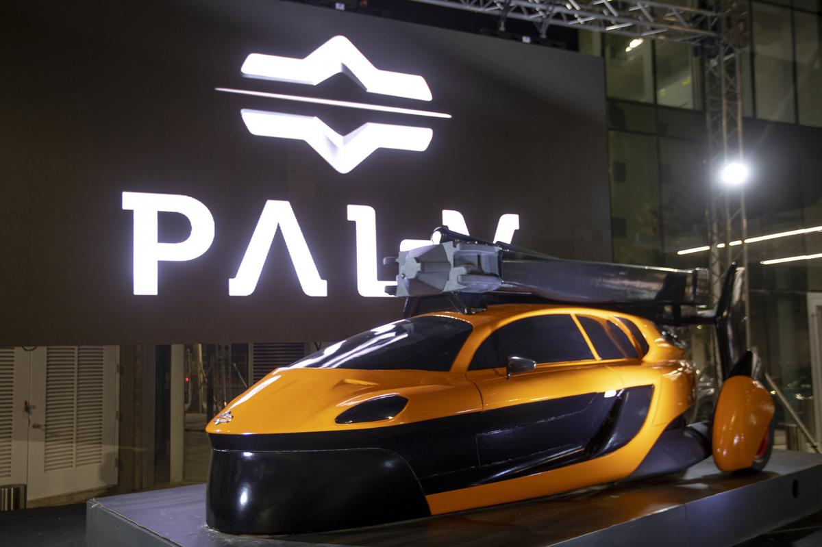 A personal air landing vehicle is parked in front of the Paramount Miami WorldCenter as apart of an exhibit for Miami Art Week in Miami, Florida on Tuesday, December 3, 2019. The PAL-V will will be on display from Monday to Wednesday on Paramount’s first-floor space at 851 NE First Ave. The vehicle and the sky deck will be open for tours from 10 a.m. to 4 p.m.