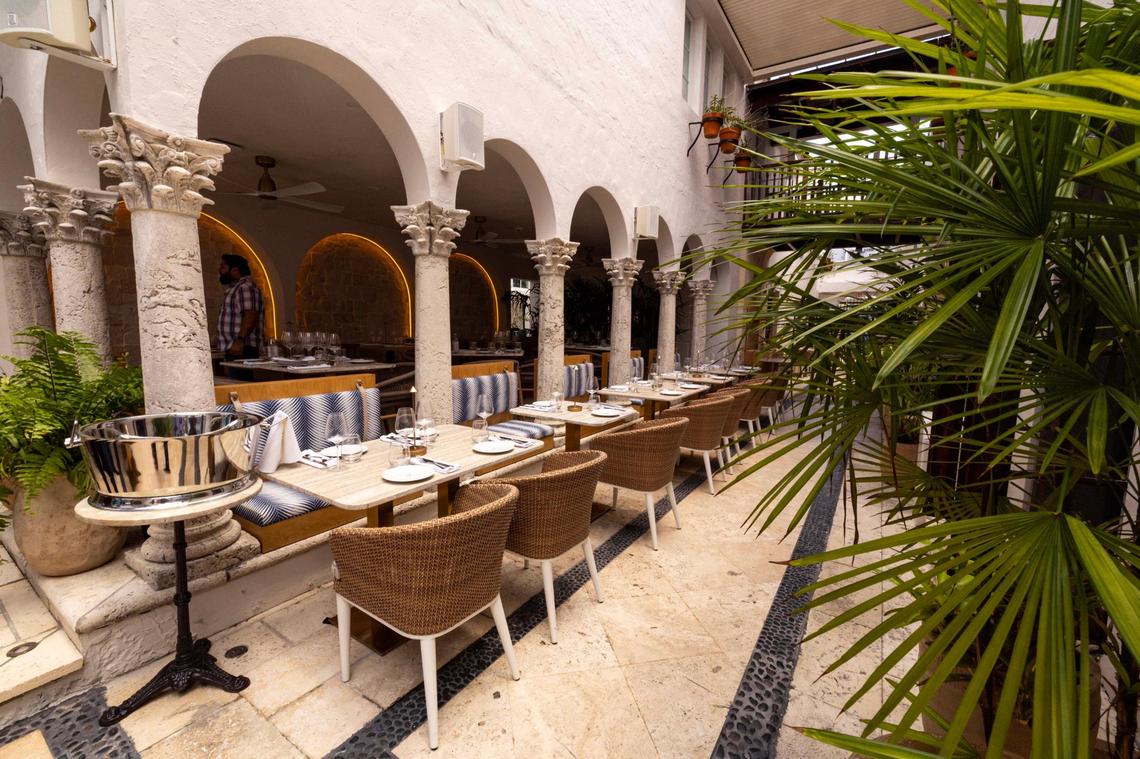 A dining area of Donatella on Thursday, May 1, 2025, in Miami Beach, Fla.