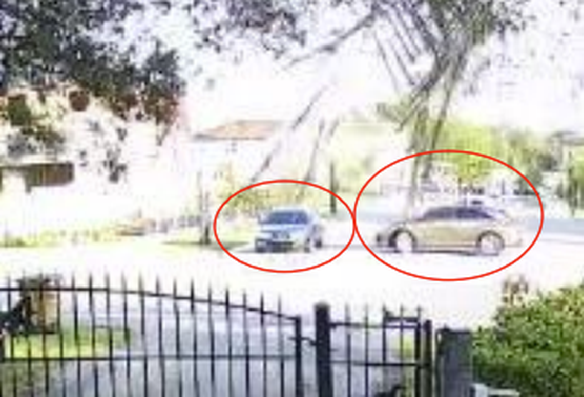 The green Acura and a brown Venza, which feds say was being drived by Rodriguez Bonilla, are seen in the Boggy Creek area of Kissimmee.