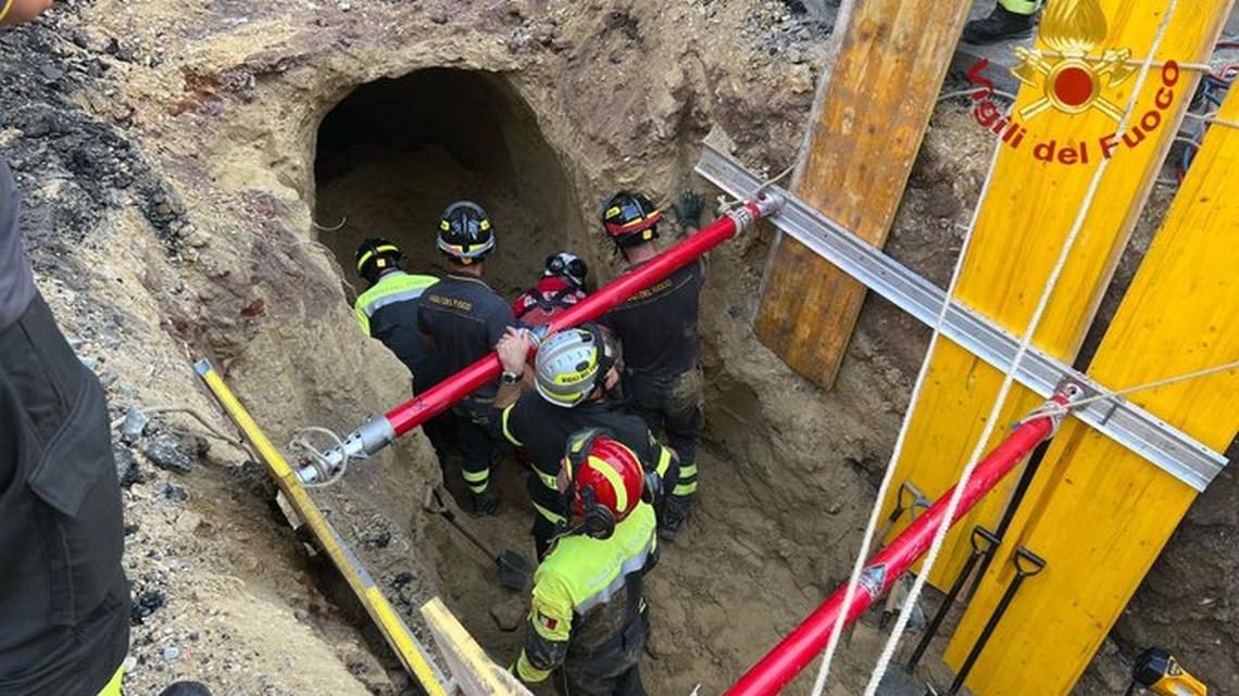 A tunnel collapse in Rome, Italy, trapped a man for eight hours before emergency crews rescued him and arrested him along with three others.