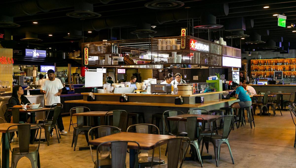 Inside 1-800-Lucky food hall in Wynwood. There’s also a large outdoor patio as well.