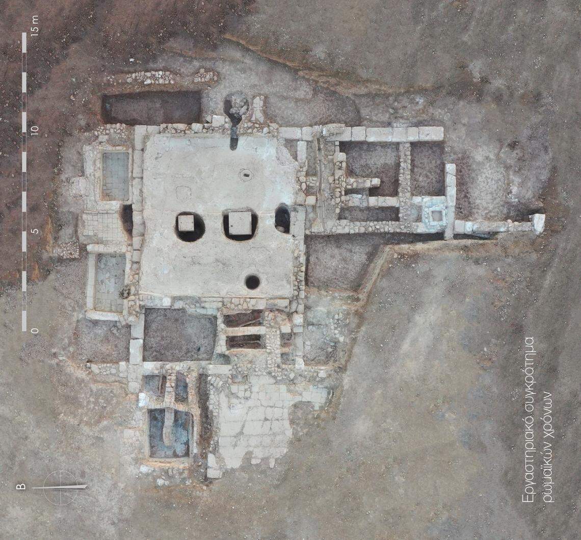 The laboratory complex used as an olive mill.