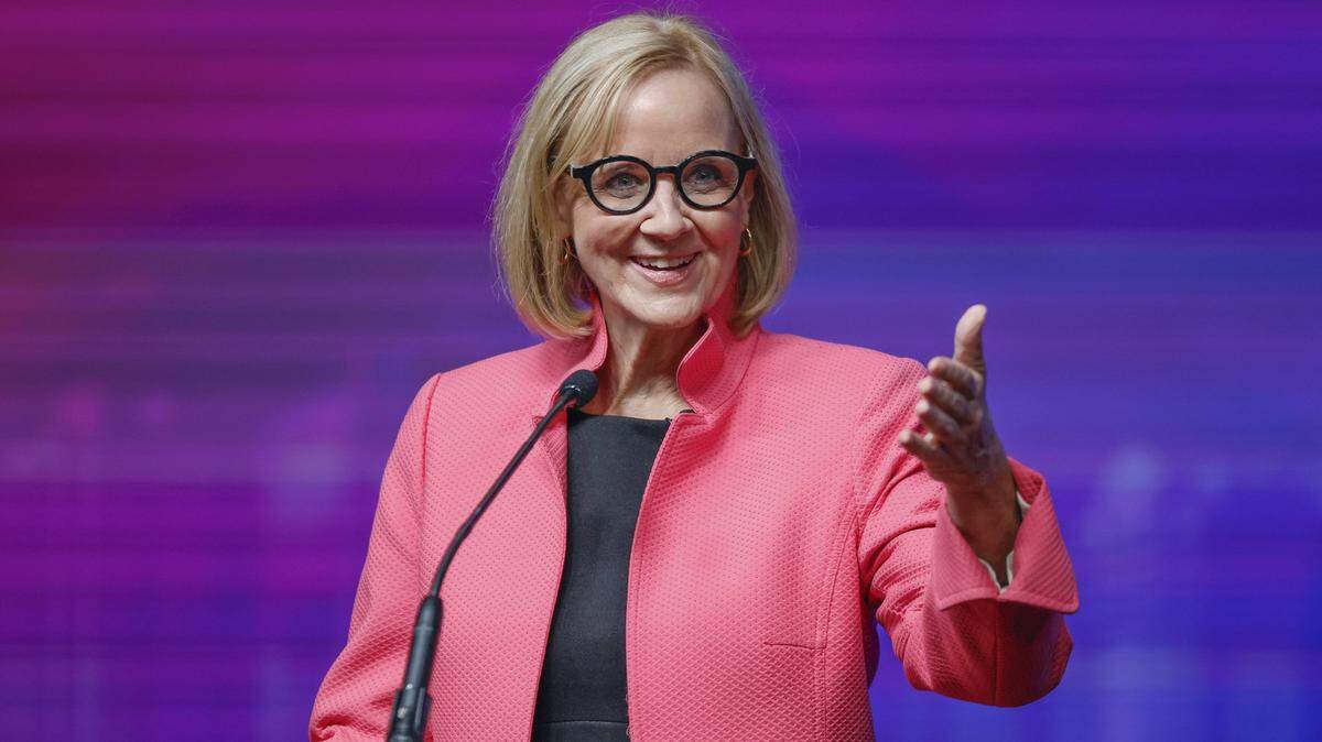 City of Miami mayoral candidate Eileen Higgins speaks during the Miami Mayoral Debate at the Ziff Ballet Opera House at the Adrienne Arsht Center in Miami, FL, on Thursday, October 16, 2025. 
