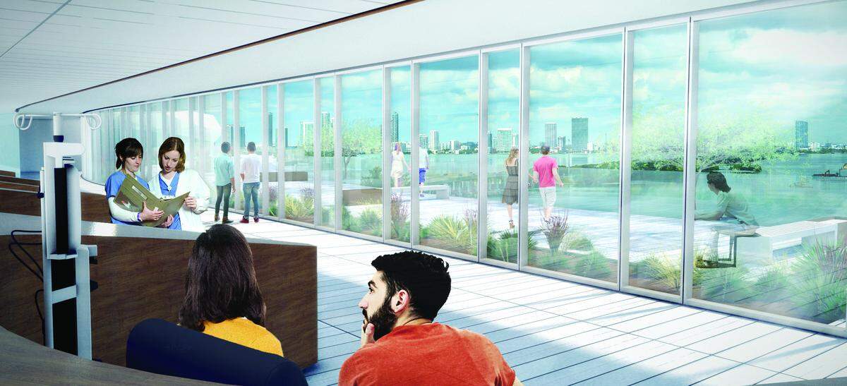 A rendering of Mount Sinai’s new Braman Comprehensive Cancer Center.