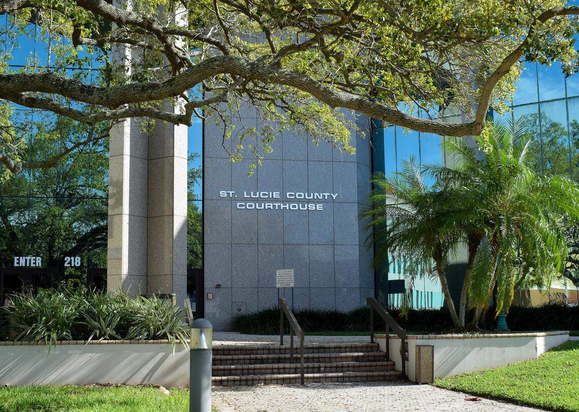The St. Lucie County courthouse, where Jessie Shroyer, Kathleene Heminger and Geri Shroyer were turned away from a hearing in which a judge agreed to foreclose on a home that belonged to their father. The home’s ownership remains in limbo after their father’s death and the City of Fort Pierce foreclosed on it over unpaid code enforcement fines.